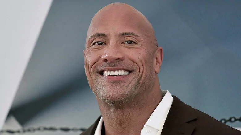 The Rock has large cheekbones